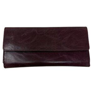 Vintage Sophia Visconti Burgundy Leather Wallet Card Slots Snap Closure Bifold
